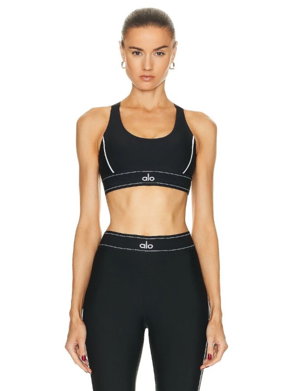 Alo Yoga Suit Up Bra in Black Large New Womens Cropped Tank Top